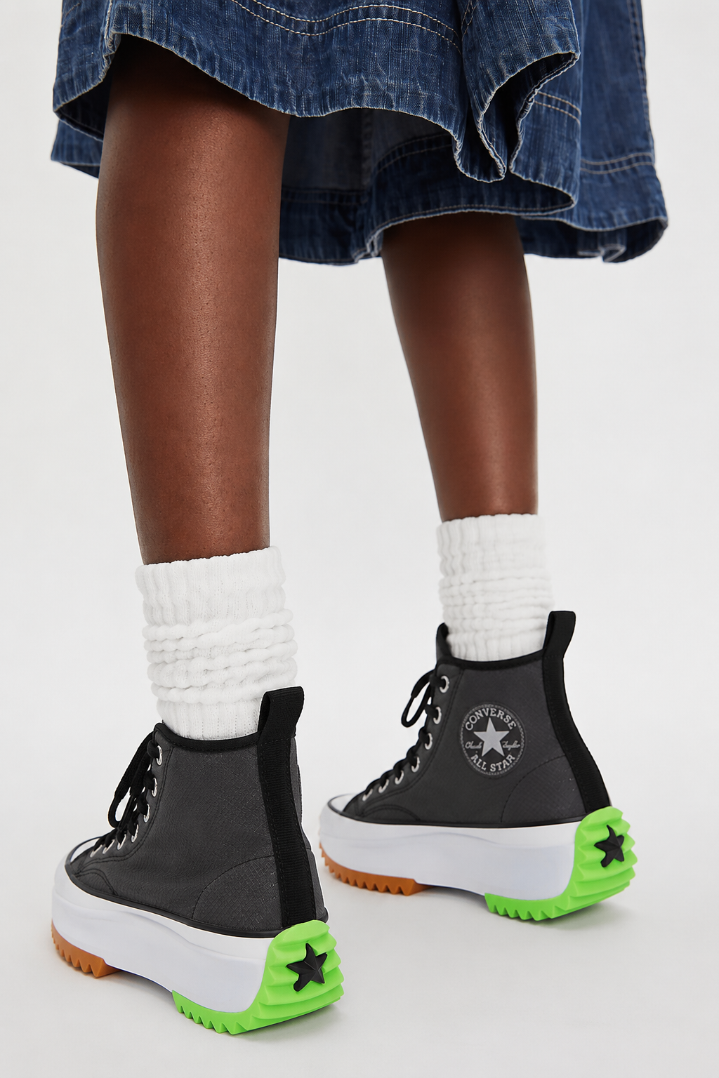 Converse Concrete Heat Run Star Hike Hi-Top Black/White/Ghost Green 167852C 001
