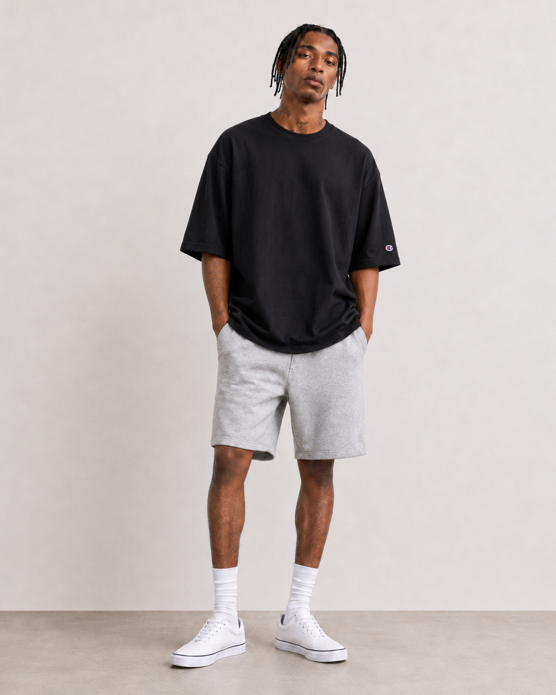 Champion Men's Middleweight 1/2 Sleeve T-shirt Black T79187 586DJA 003