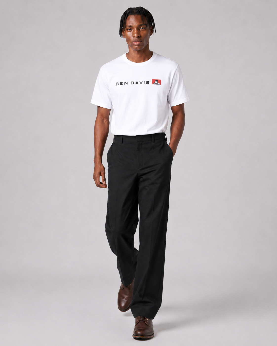 Ben Davis Flat Line Logo T-Shirt White 9070
