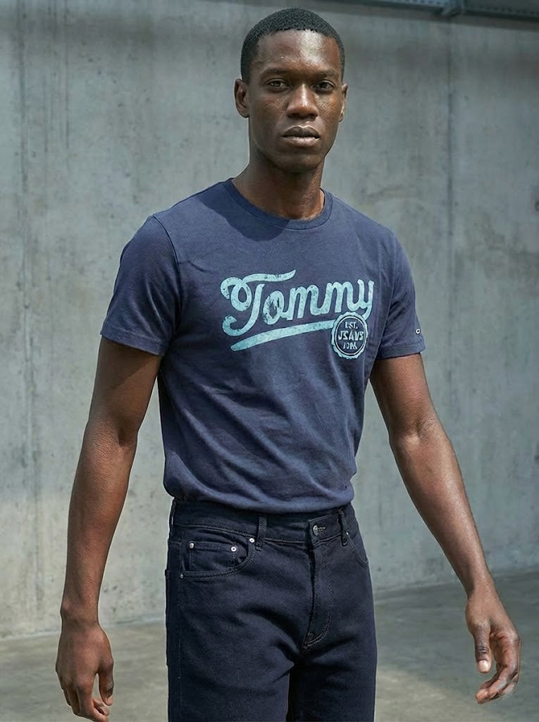 Tommy Hilfiger Mens Tommy Jeans Brick T-Shirt Cobalt Sapphire 78J4955 410