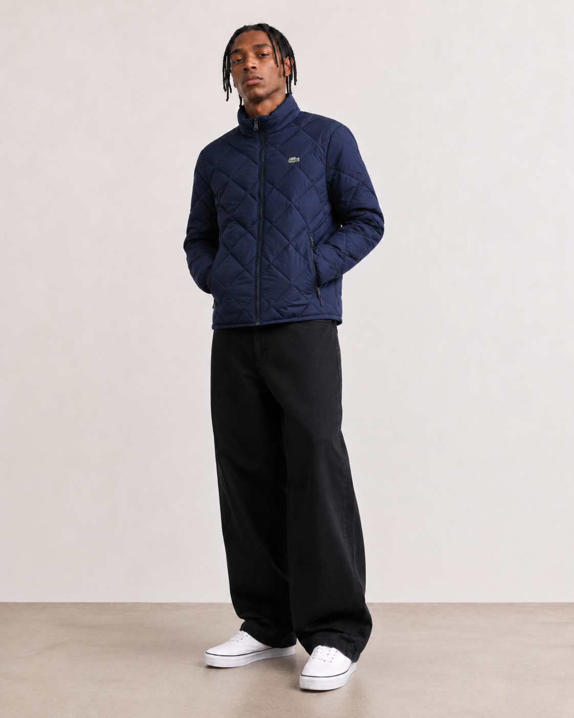 Lacoste Men’s Water-Repellent Quilted Puffer Jacket Navy Blue BH8363-51 166