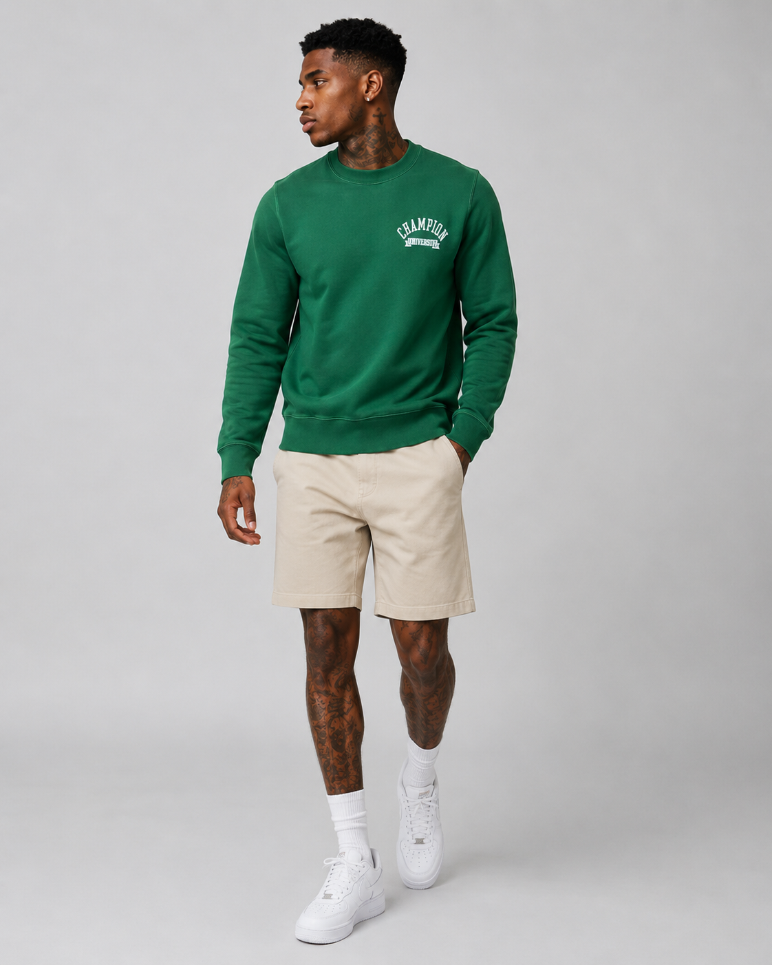 Champion Reverse Weave Oversize Crewneck Sweatshitr University Time Capsule Athletic Dark Green W2590S 586NVB AAZ9