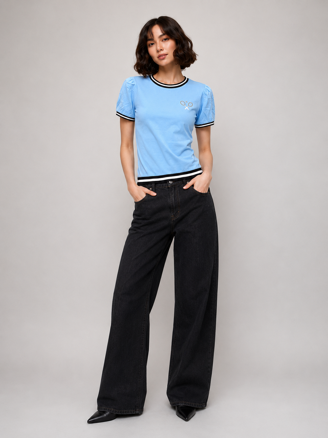 Charter Club Women's Tennis Icon T-Shirt Pale Blue 100141559PT ET2