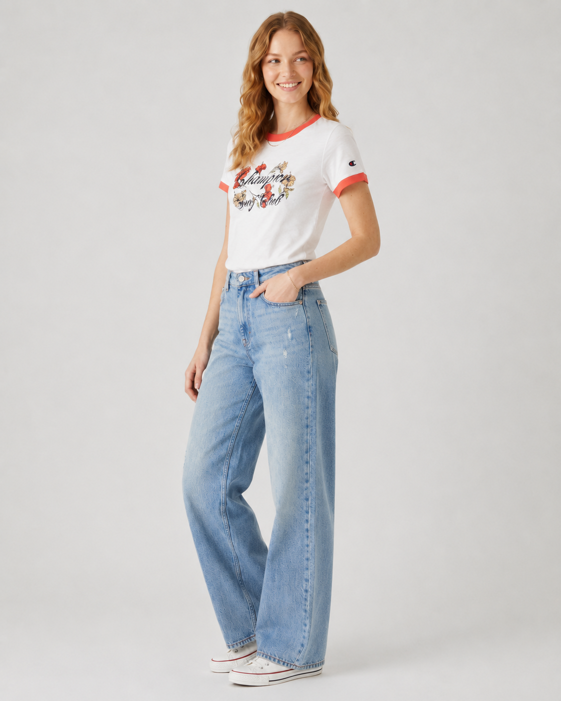 Champion Women's Classic Graphic T-Shirt White/Ripepa W8687 58605Z 98H