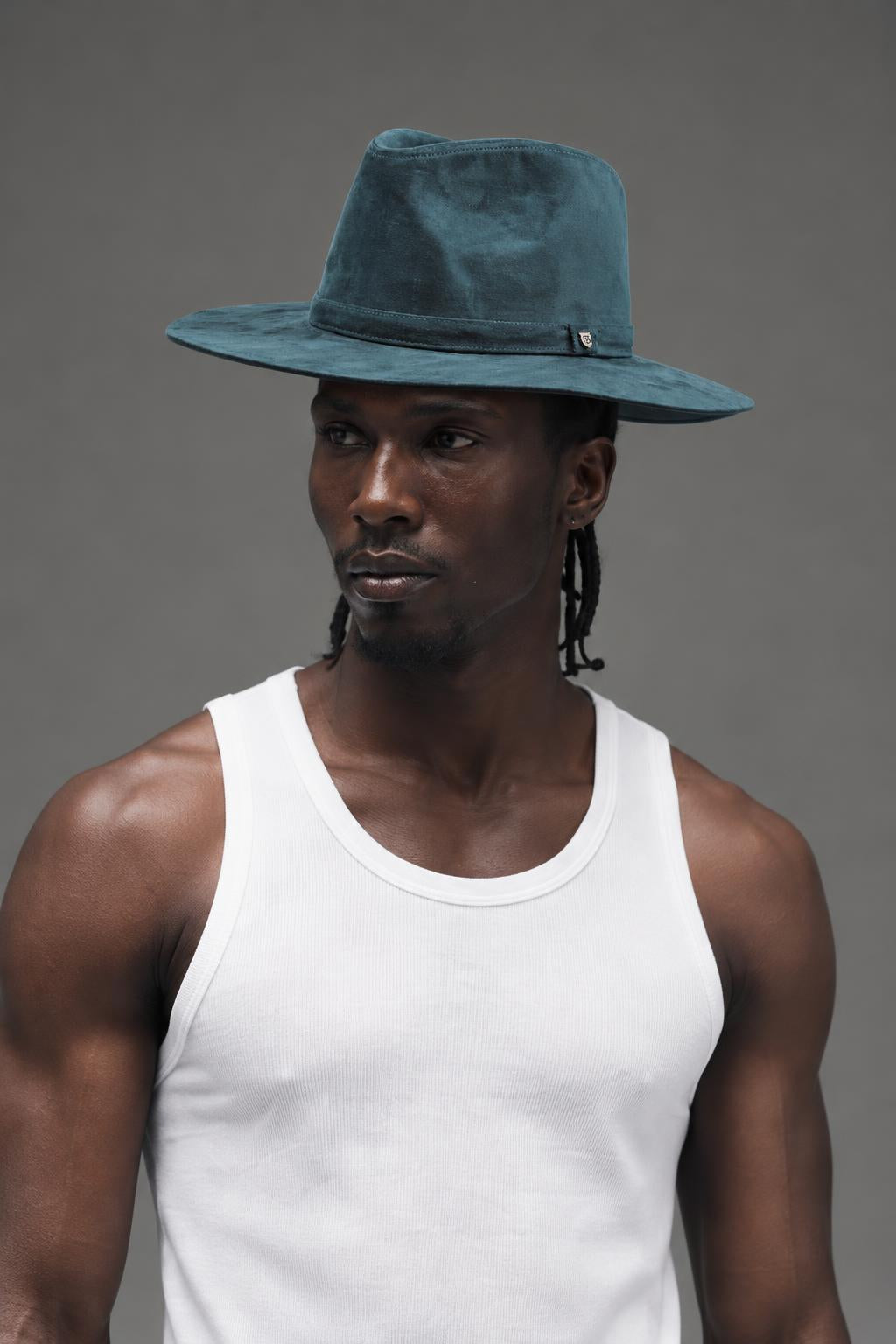 BRIXTON Highland Fedora Captain Blue 447 AI model photo