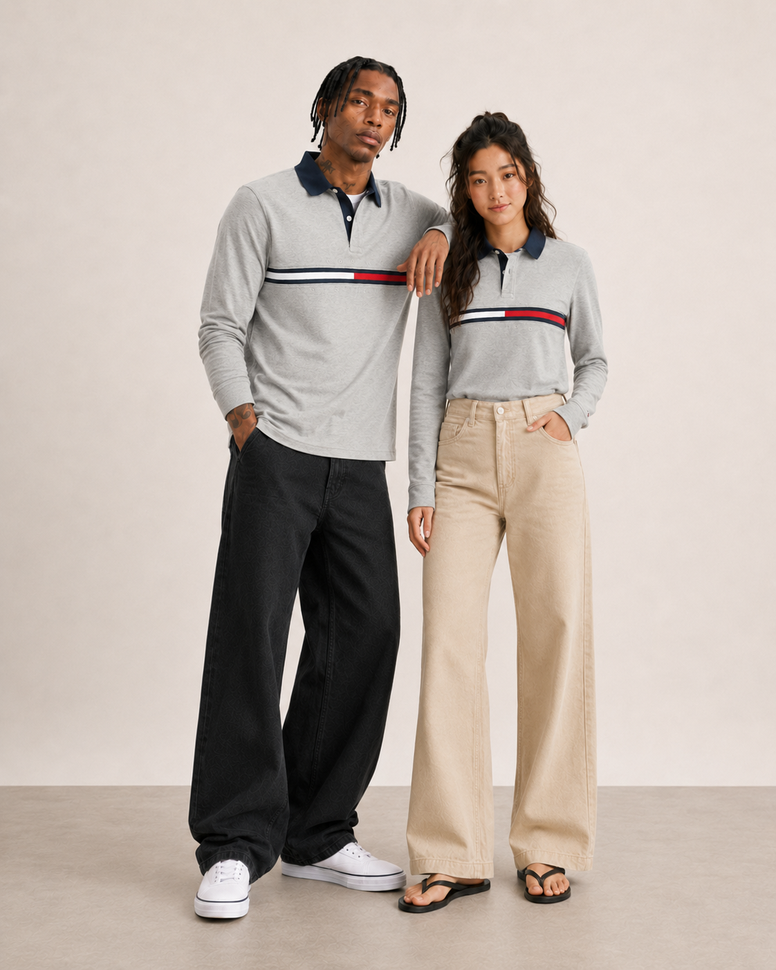Tommy Hilfiger Mens  Tanner Ls Polo CF Grey Heather 78J3611 050