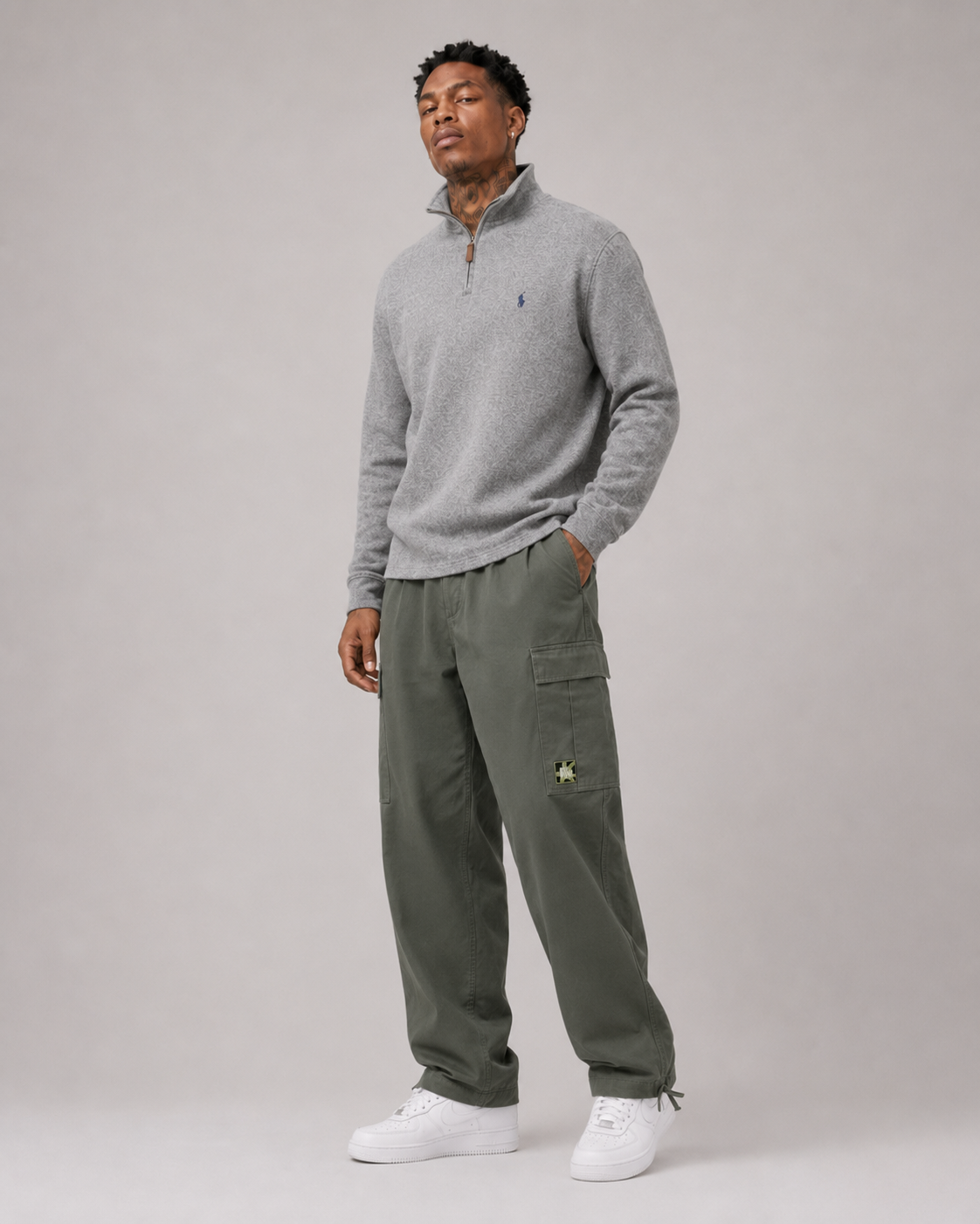 Polo Ralph Lauren Men's Half Zip Up Sweater Grey Heather 710723158018
