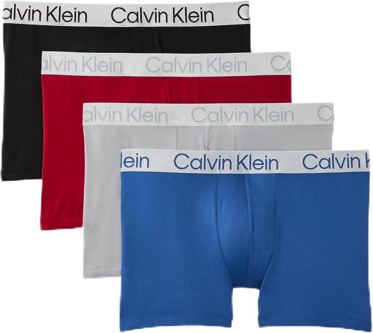 Calvin Klein Men's Microfiber Stretch 4-Pack Trunks Black/Blue/Red/Grey NP2854O 405