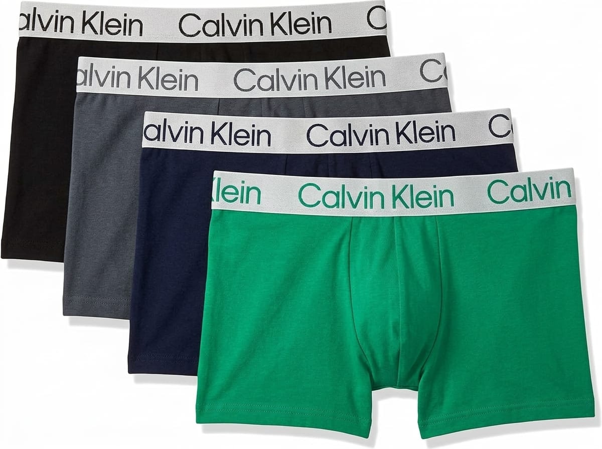 Calvin Klein Men's Microfiber Stretch 4-Pack Trunks Black/Navy/Grey/Green NP2854O 321