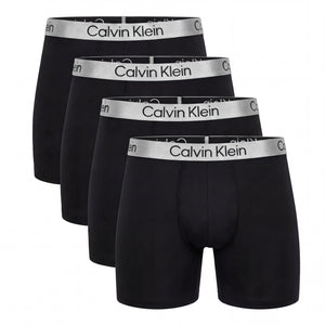 Calvin Klein Men's Microfiber Stretch 4-Pack Boxer Briefs Black NP2855O 001