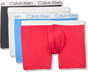 Calvin Klein Men's Microfiber Stretch 4-Pack Boxer Briefs Black/Blue/Red/Grey NP2855O 404