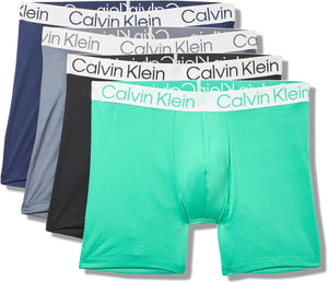 Calvin Klein Men's Microfiber Stretch 4-Pack Boxer Briefs Black/Navy/Grey/Green NP2855O 321