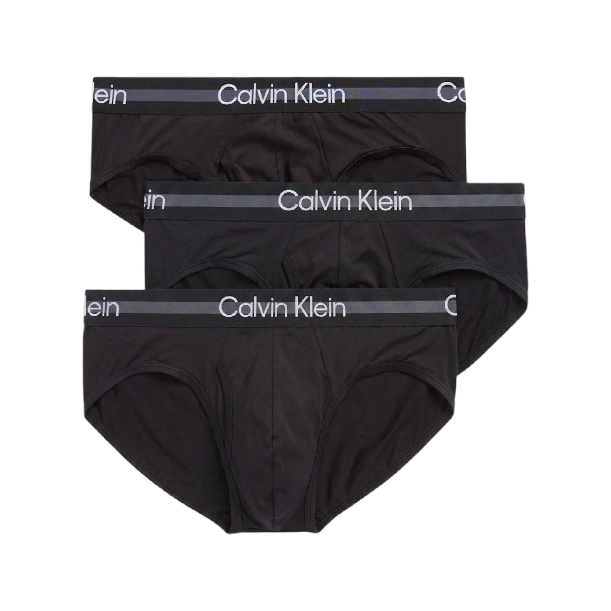 Calvin Klein Men's Refined Microfiber Stretch 3-Pack Hip Briefs Black NP2767O 001