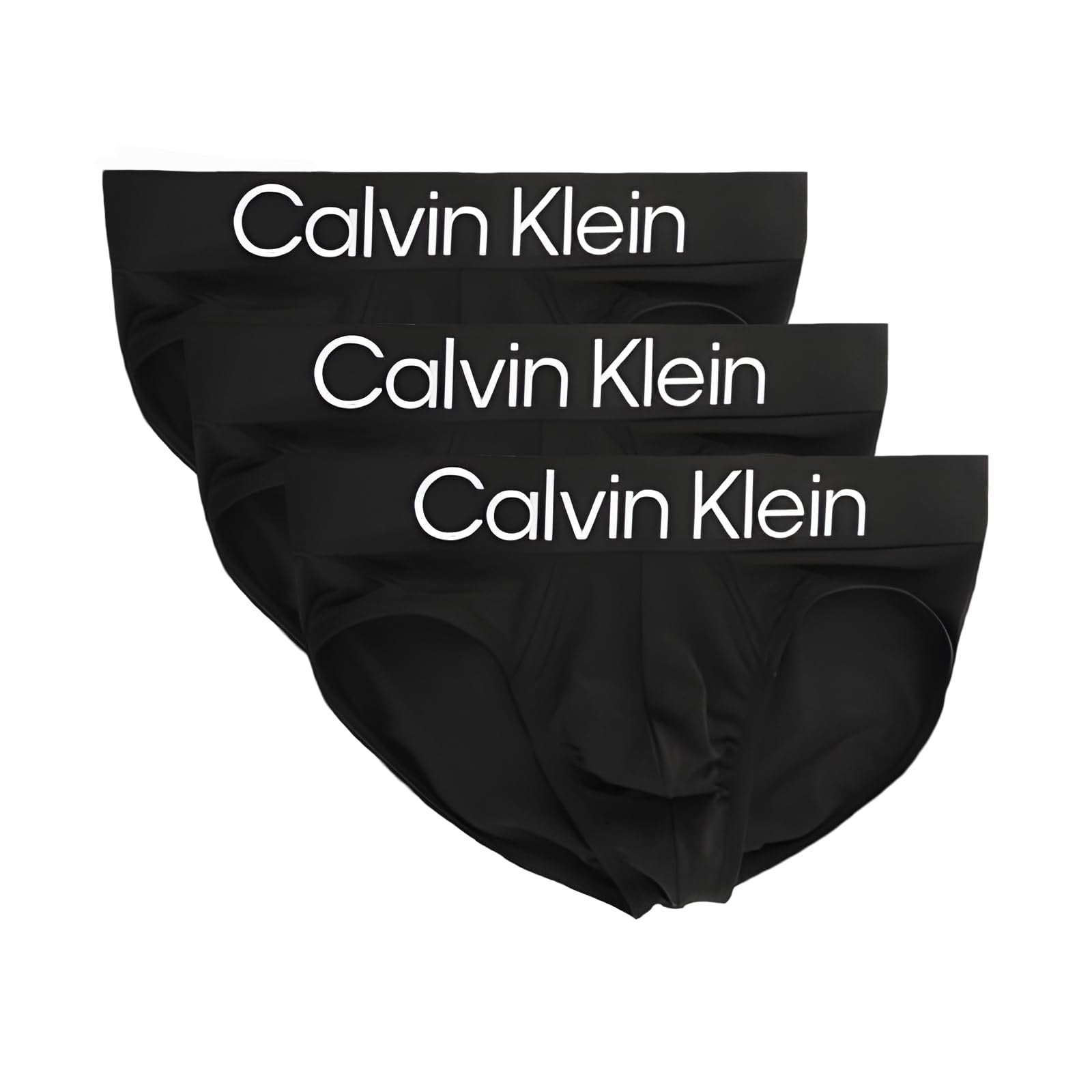 Calvin Klein Men's Microfiber Stretch 3-Pack Hip Briefs Black NP2606O 001