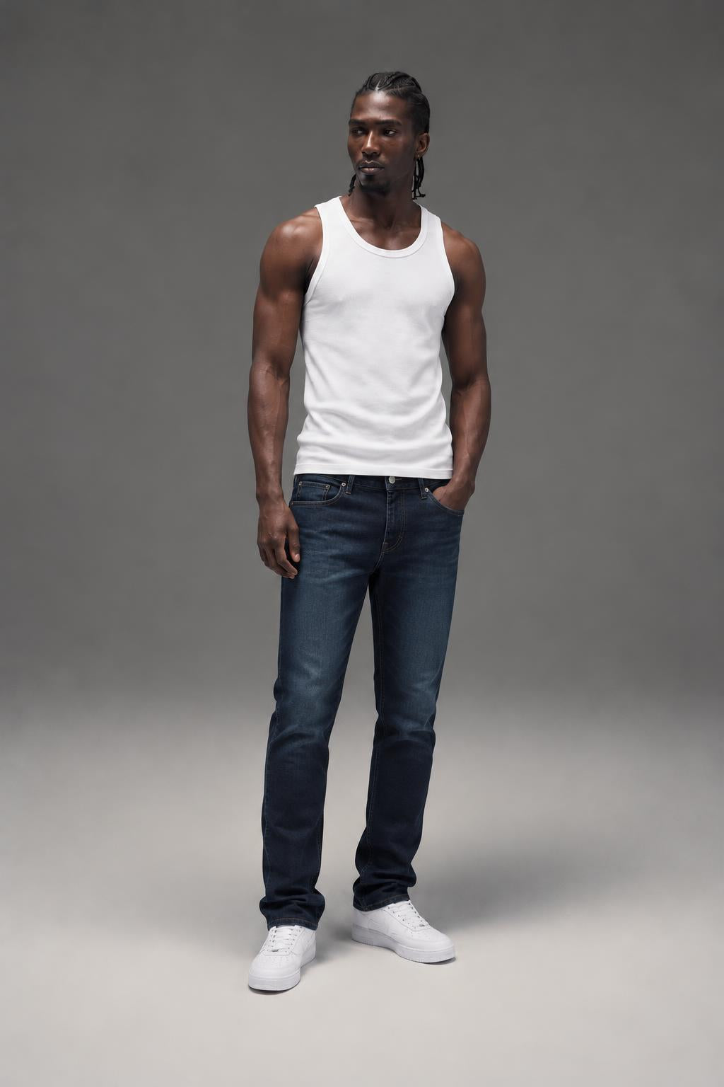 Cheap Monday Tight Deep Indigo 0103015 AI model photo