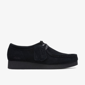 Clarks Originals Women's Wallabee EVO Shoe Black Suede 26174746 - side profile