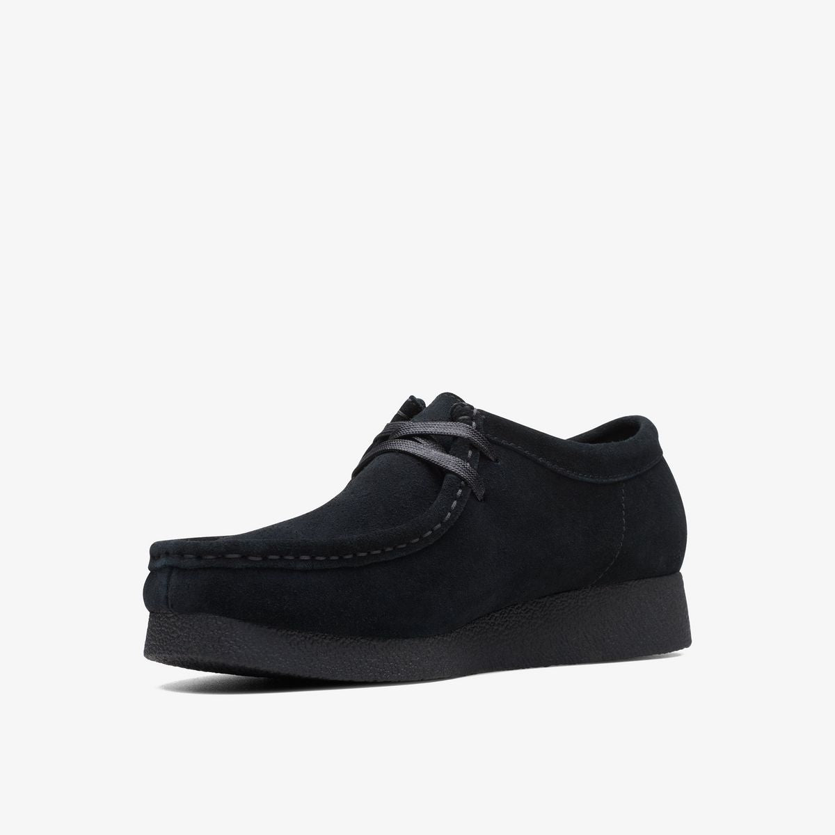 Clarks Originals Women's Wallabee EVO Shoe Black Suede 26174746 - rear view