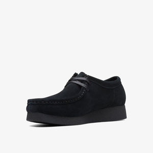 Clarks Originals Women's Wallabee EVO Shoe Black Suede 26174746 - rear view