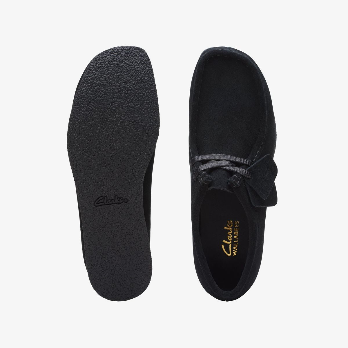 Clarks Originals Women's Wallabee EVO Shoe Black Suede 26174746 - detail view