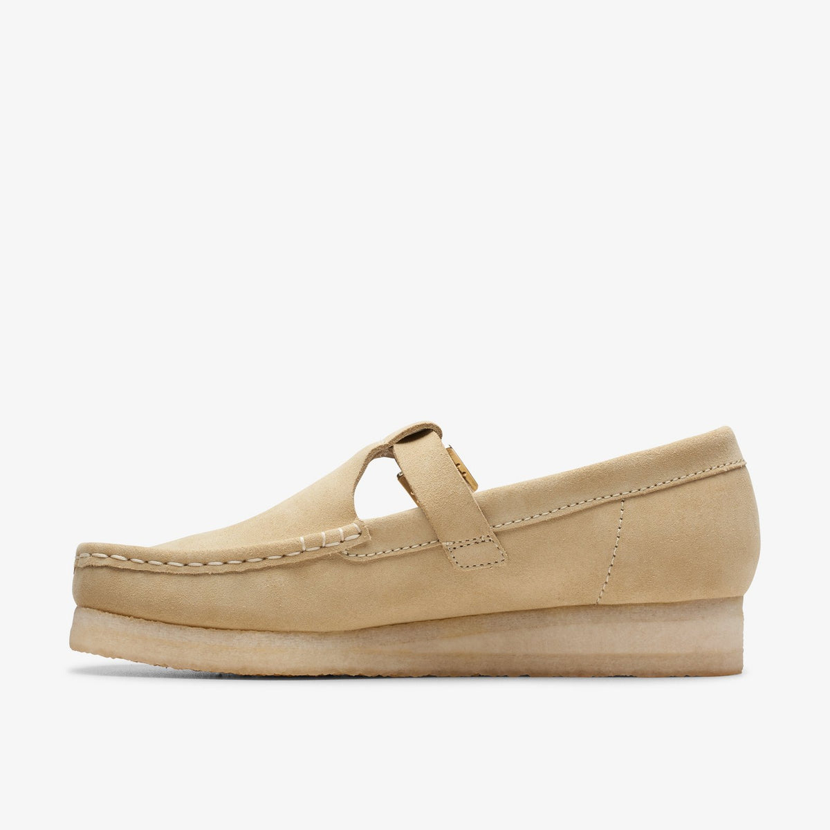 Clarks Originals Wallabee T-Bar Maple Suede women's shoe sole view