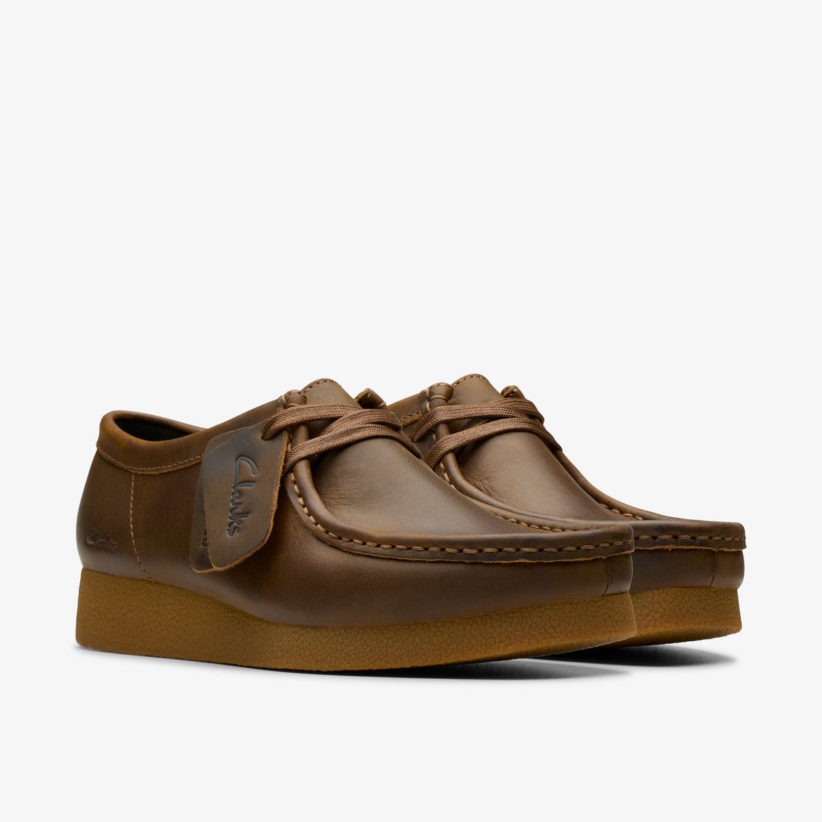 Clarks Originals Women's Wallabee EVO Shoe Beeswax Leather 26179206 - rear view