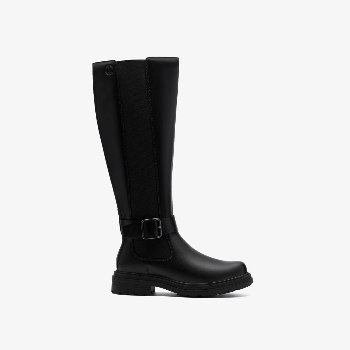 Clarks Orinoco3 Tall Black Leather women's boot side view