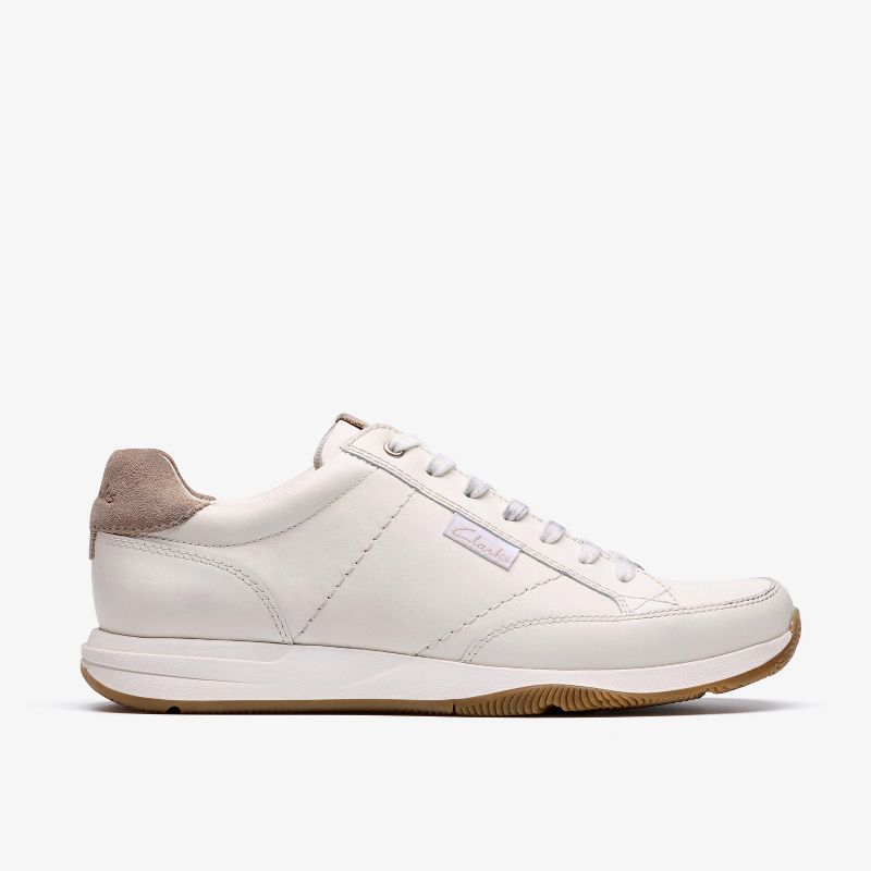 Clarks Men's Townview Lace White Leather - side view