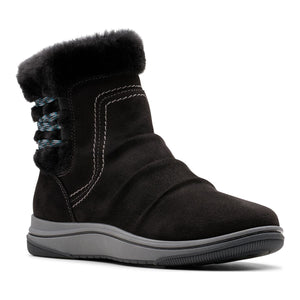 Clarks Women's Breeze Cozy Black ankle boot side view