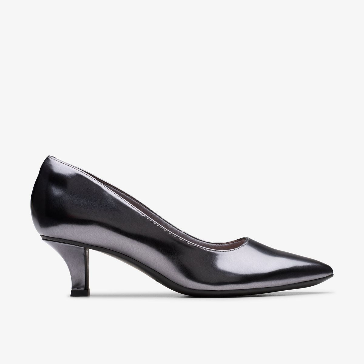 Clarks Women's Kepley Vine Dark Pewter Metallic Pump 26184690 side view