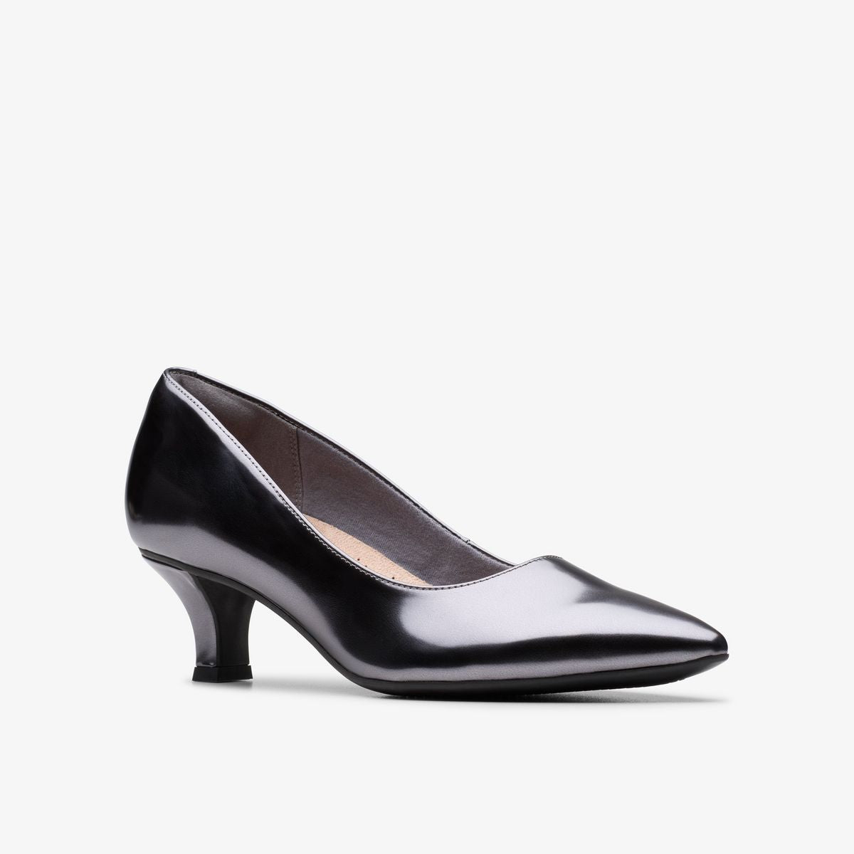 Clarks Women's Kepley Vine Dark Pewter Metallic Pump 26184690 angle view