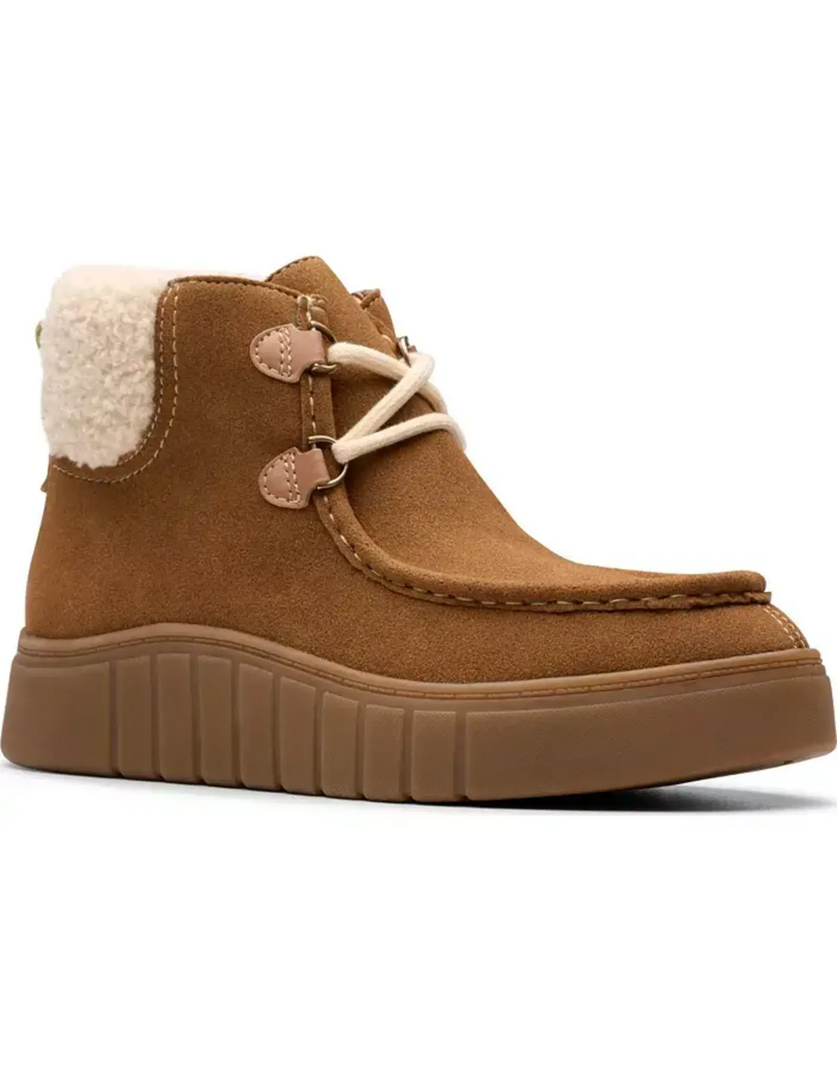 Clarks Women's Mykah Izzy Dark Tan suede ankle boot main view