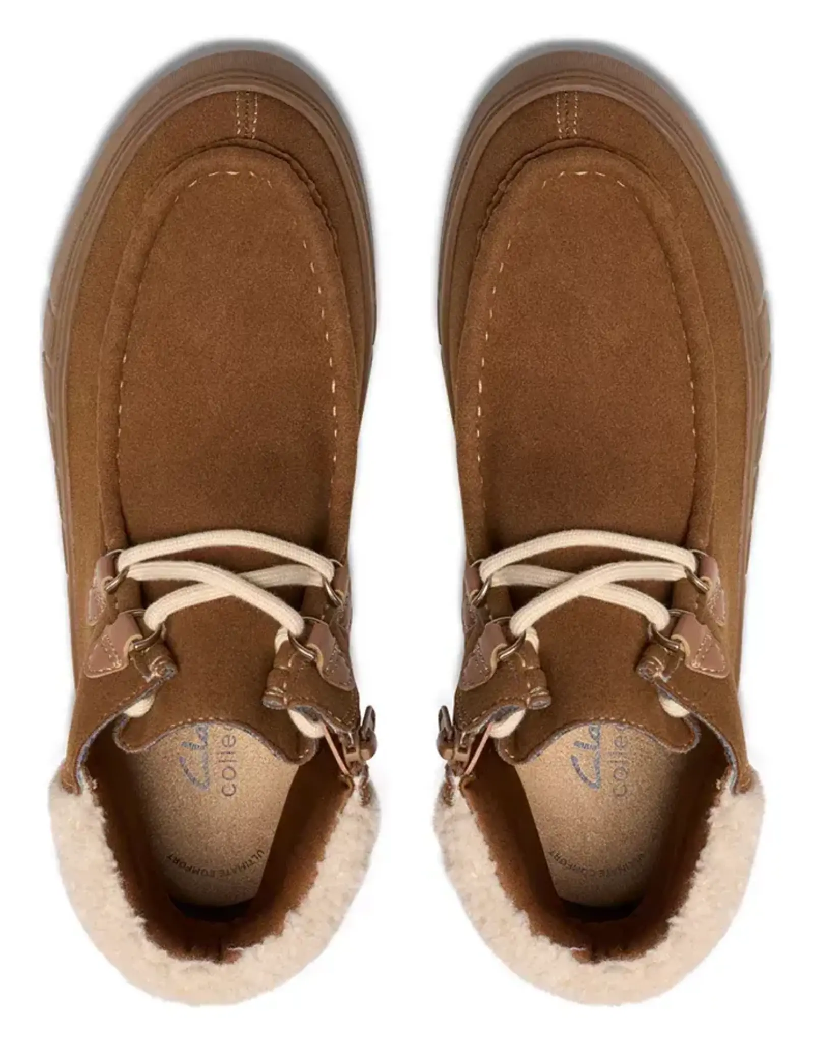 Clarks Women's Mykah Izzy Dark Tan suede ankle boot side view