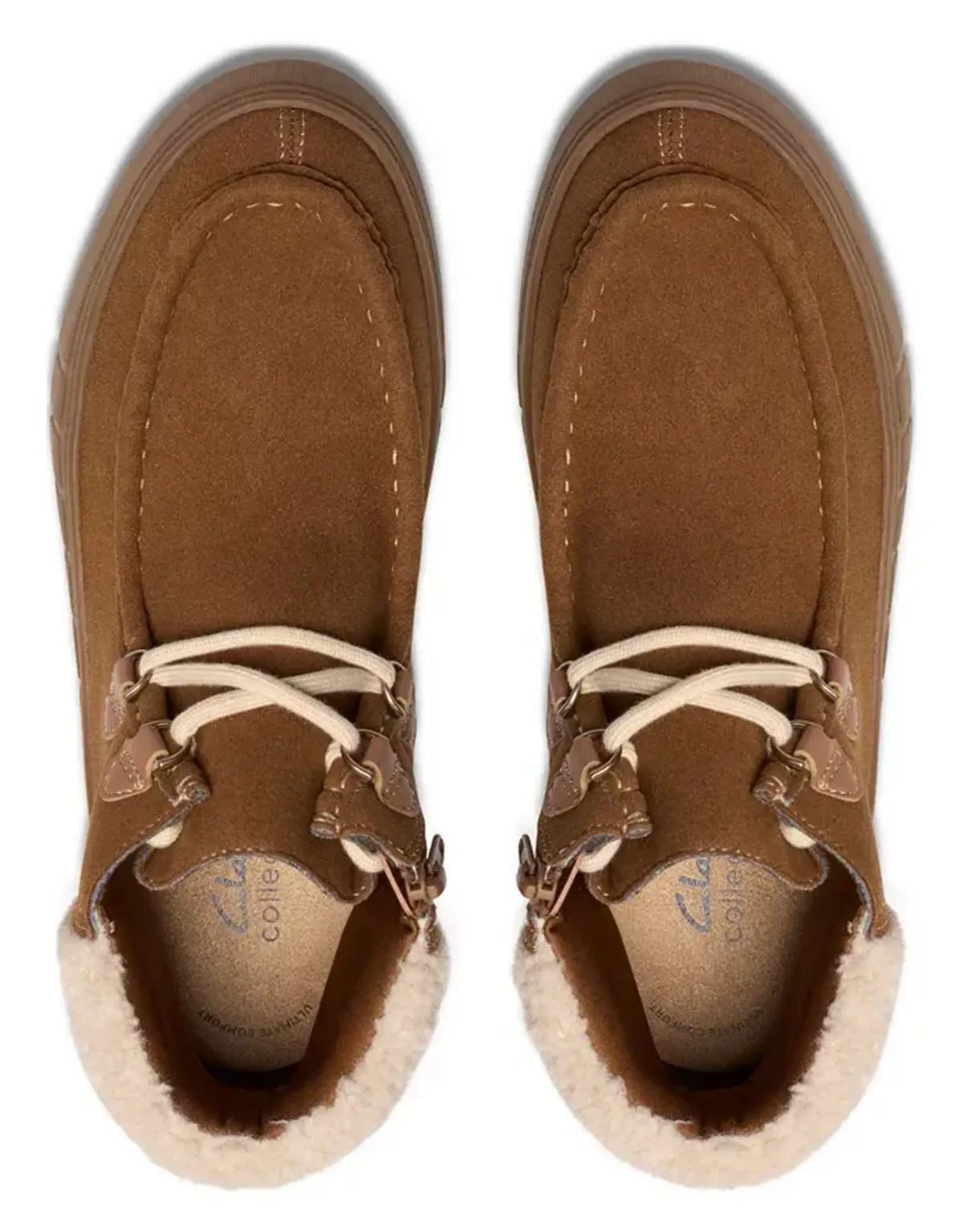 Clarks Women's Mykah Izzy Dark Tan suede ankle boot side view