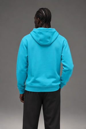 Lacoste Men's SPORT Hooded Fleece Tennis Sweatshirt Haiti Blue/Navy Blue SH2128 XQN AI model photo
