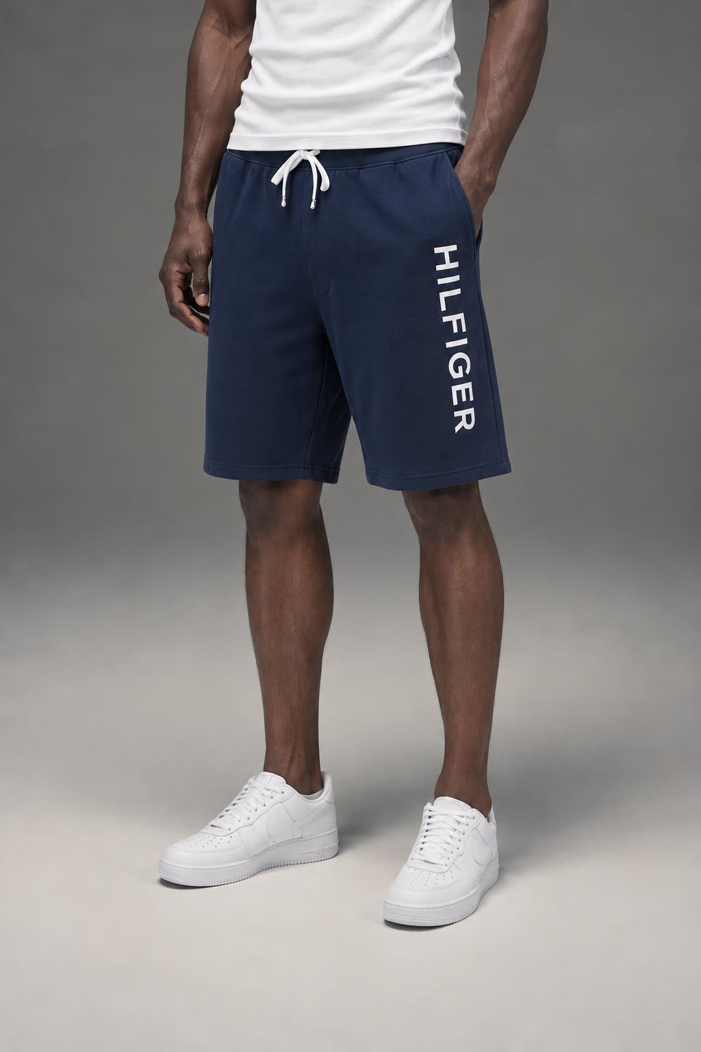 Tommy Hilfiger Men's French Terry Lounge Short Dark Navy 09T3780 410 AI model photo