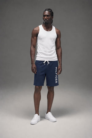 Tommy Hilfiger Men's French Terry Lounge Short Dark Navy 09T3780 410 AI model photo