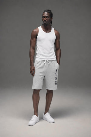 Tommy Hilfiger Men's French Terry Lounge Short Gray heather 09T3780 004 AI model photo