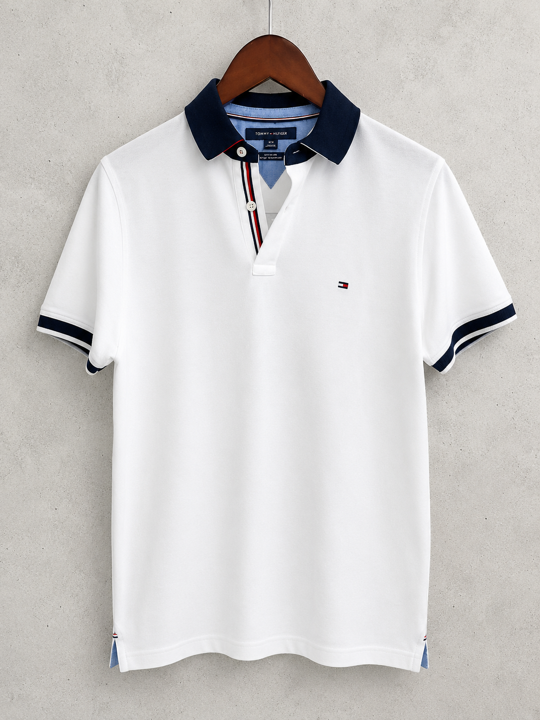 Tommy Hilfiger Men's Sanders Polo Custom Fit T-Shirt Bright White 78A6535 112