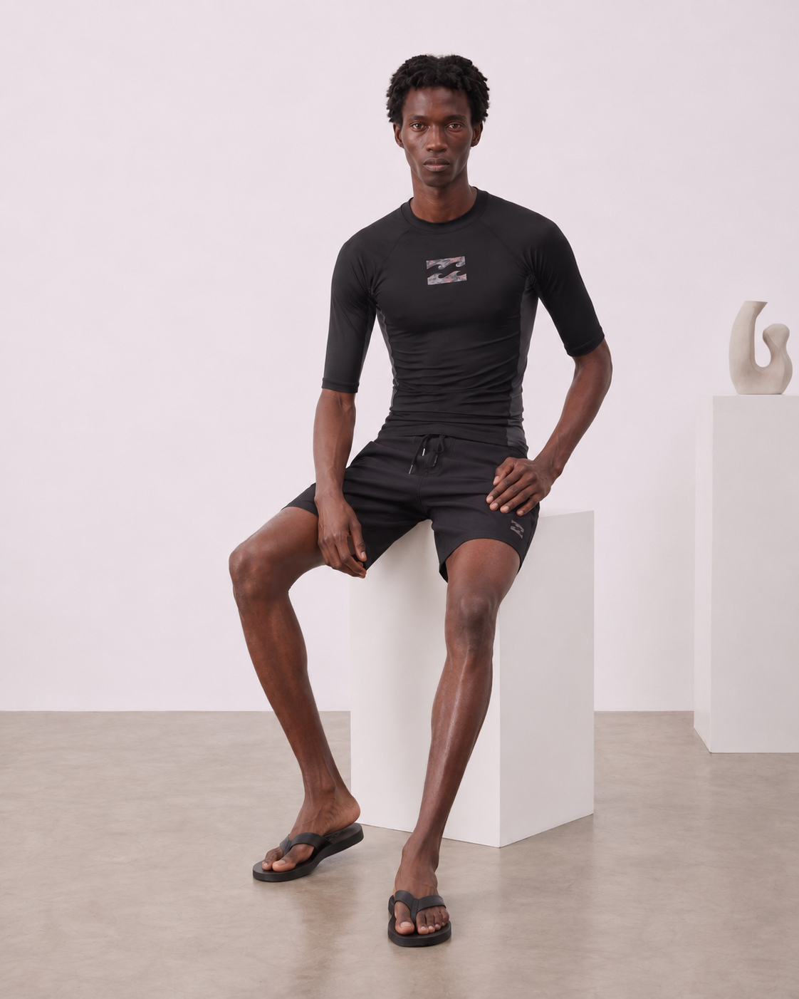 Billabong Iconic Short Sleeve Rashguard Black MWLYGICS