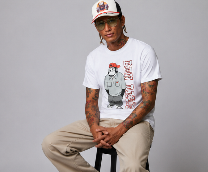 Ben Davis Funky Monkey T-Shirt  White 9050