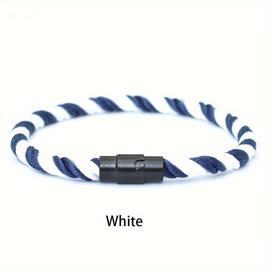 Aplaze  Men's Nautical Rope Bracelet with Black Buckle