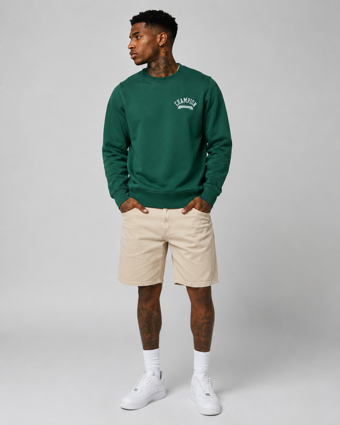 Champion Reverse Weave Oversize Crewneck Sweatshitr University Time Capsule Athletic Dark Green W2590S 586NVB AAZ9