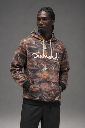 Diamond Supply Pullover Hood In Brown D15DTG02 AI model photo