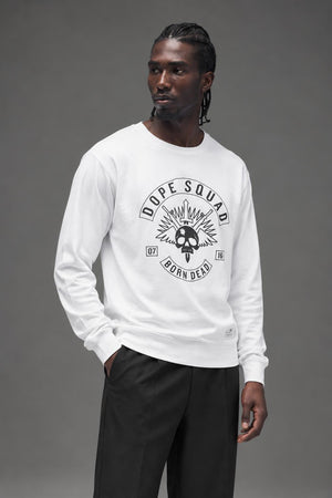 DOPE Squad Crewneck White D0216-J104 AI model photo