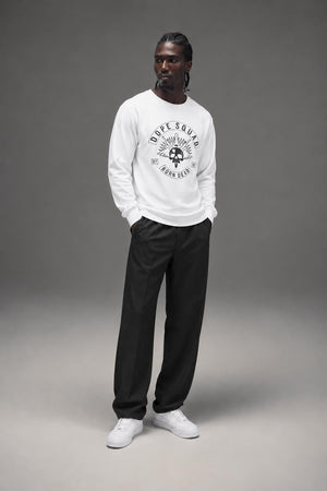 DOPE Squad Crewneck White D0216-J104 AI model photo