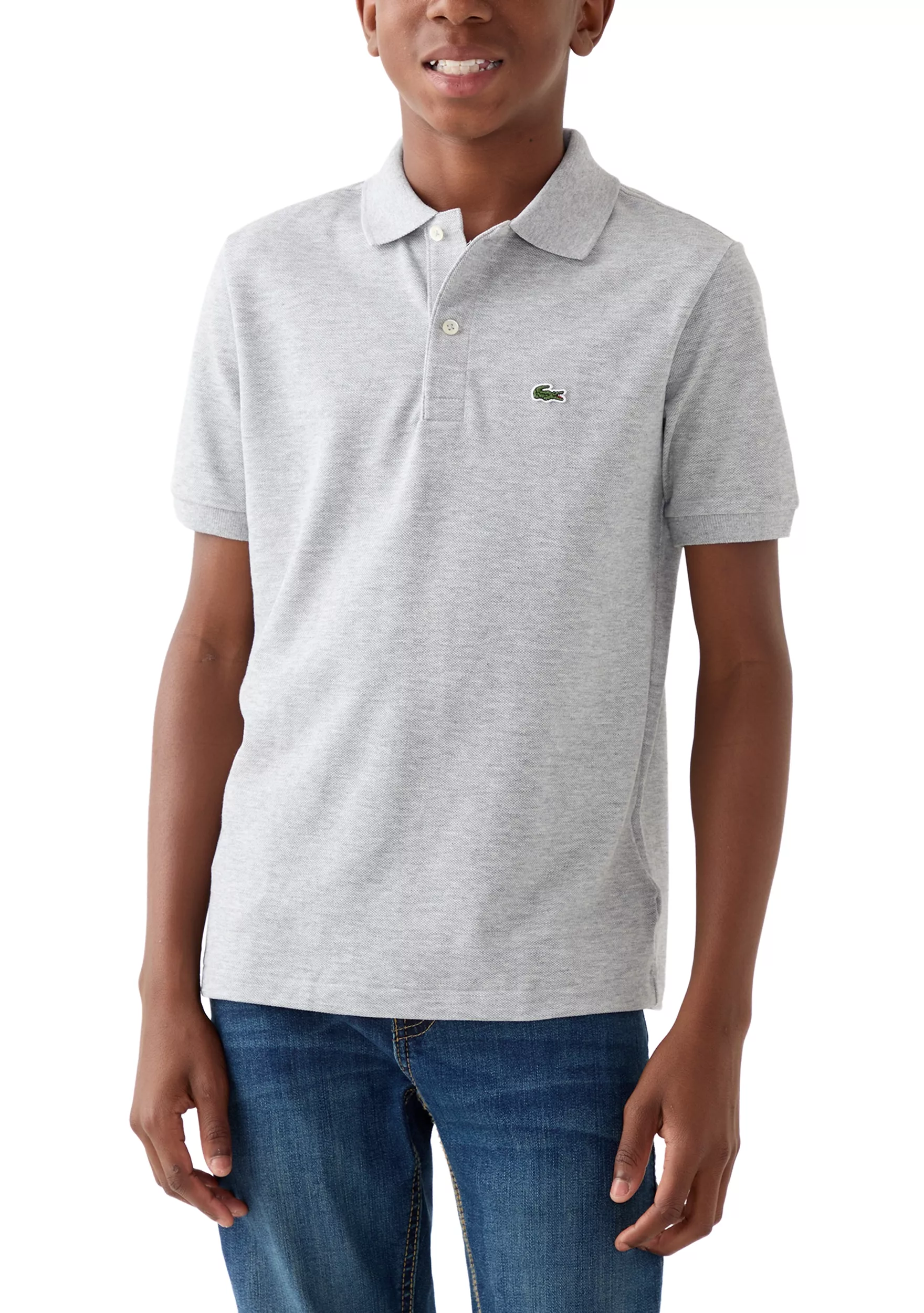 Lacoste Boys Short Sleeve Polo Shirts Argent Chine Heather 947354 GH0
