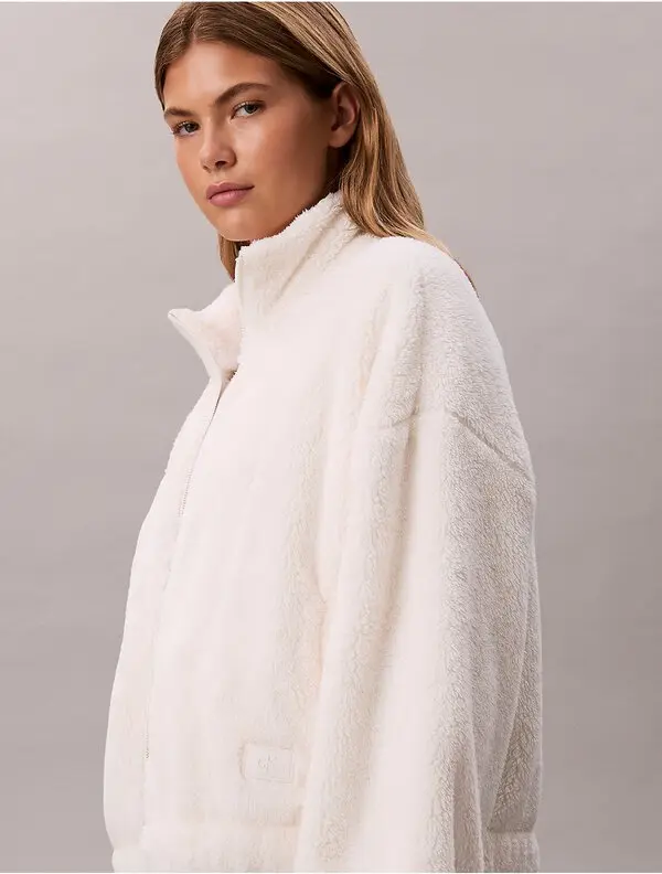 Calvin Klein Women’s Sherpa Jacket Antique White 475006S 100