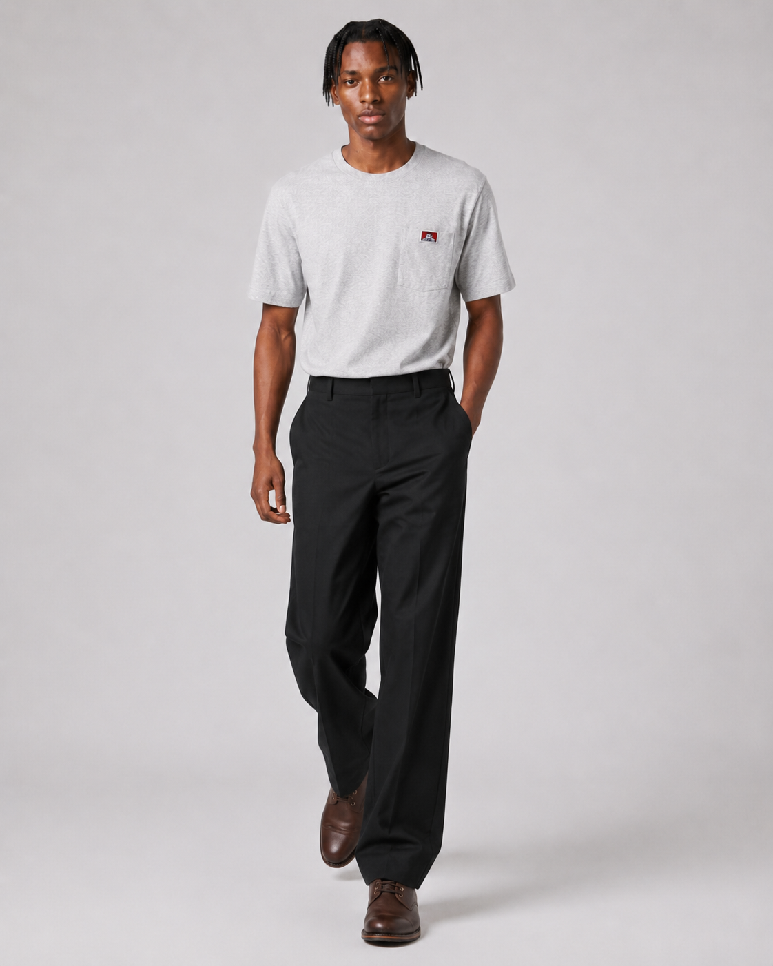 Ben Davis Classic Label Heavy Duty Short Sleeve Pocket T-Shirt  Ash Grey 913 ASH