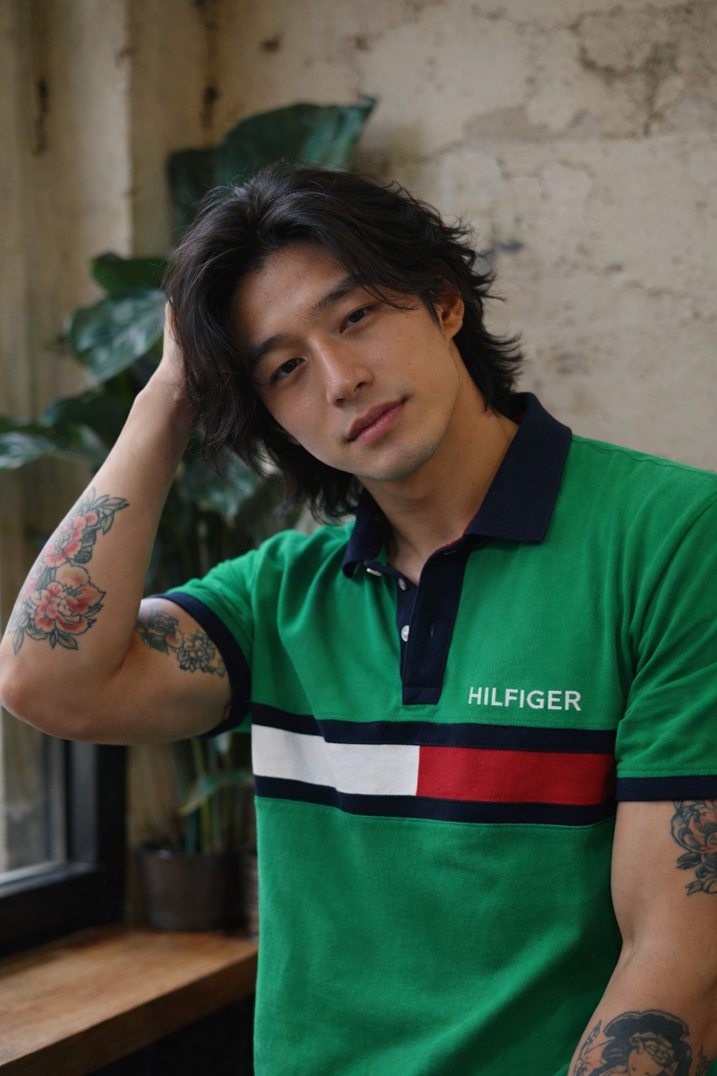 Tommy Hilfiger Men's Holly Custom Fit SS Polo T-Shirt Green Treasure 78D4748 300