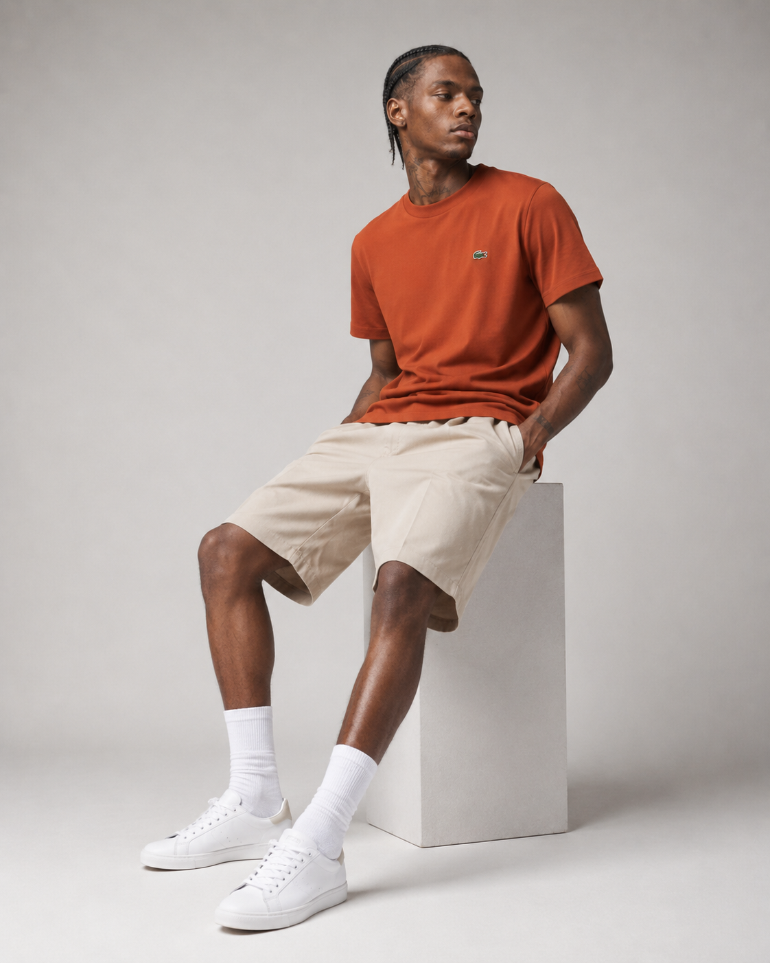 Lacoste Mens Crew Neck Pima Cotton Jersey T-shirt Briquete TH6709 QL2